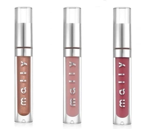 Mally H3 Lip Gloss Trio Gift Set - High-Shine Hydrating Lightweight - Shimmering Nude, Orchid Berry, Pink Daisy - Thumbnail 3