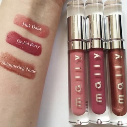 Mally H3 Lip Gloss Trio Gift Set - High-Shine Hydrating Lightweight - Shimmering Nude, Orchid Berry, Pink Daisy - Thumbnail 2