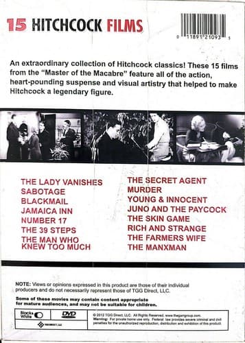 15 Hitchcock Films Collection DVD NEW GIFT BOX SET - Thumbnail 2