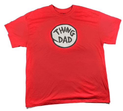 Funny Red Thing Dad T-Shirt Dr. Seuss Inspired Family Size XL Fathers Day - Image 1