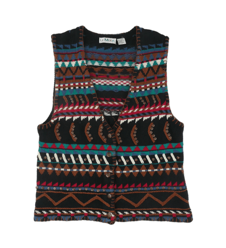 Vintage Le Moda Southwest Aztec Knitwear Button-Up Vest Womens (Size M) - Image 1