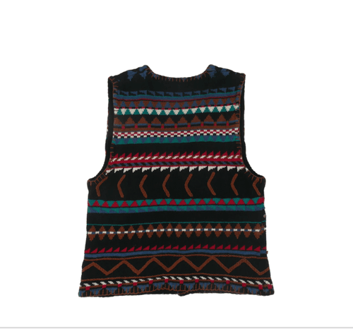 Vintage Le Moda Southwest Aztec Knitwear Button-Up Vest Womens (Size M) - Thumbnail 2