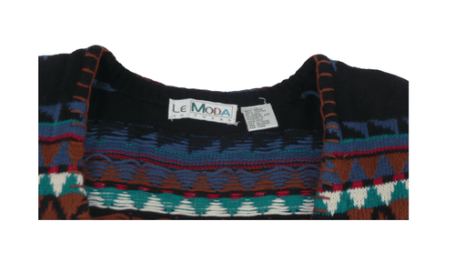 Vintage Le Moda Southwest Aztec Knitwear Button-Up Vest Womens (Size M) - Thumbnail 4