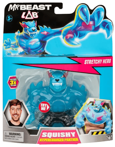 MrBeast Lab Stretchy Hero Squishy - Hypercharged Panther 5.5-Inch Figure - Thumbnail 2
