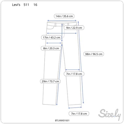 Levi 511 Slim Flex Stretch Denim Fit Performance Boy Jeans (Size 16) - Thumbnail 5