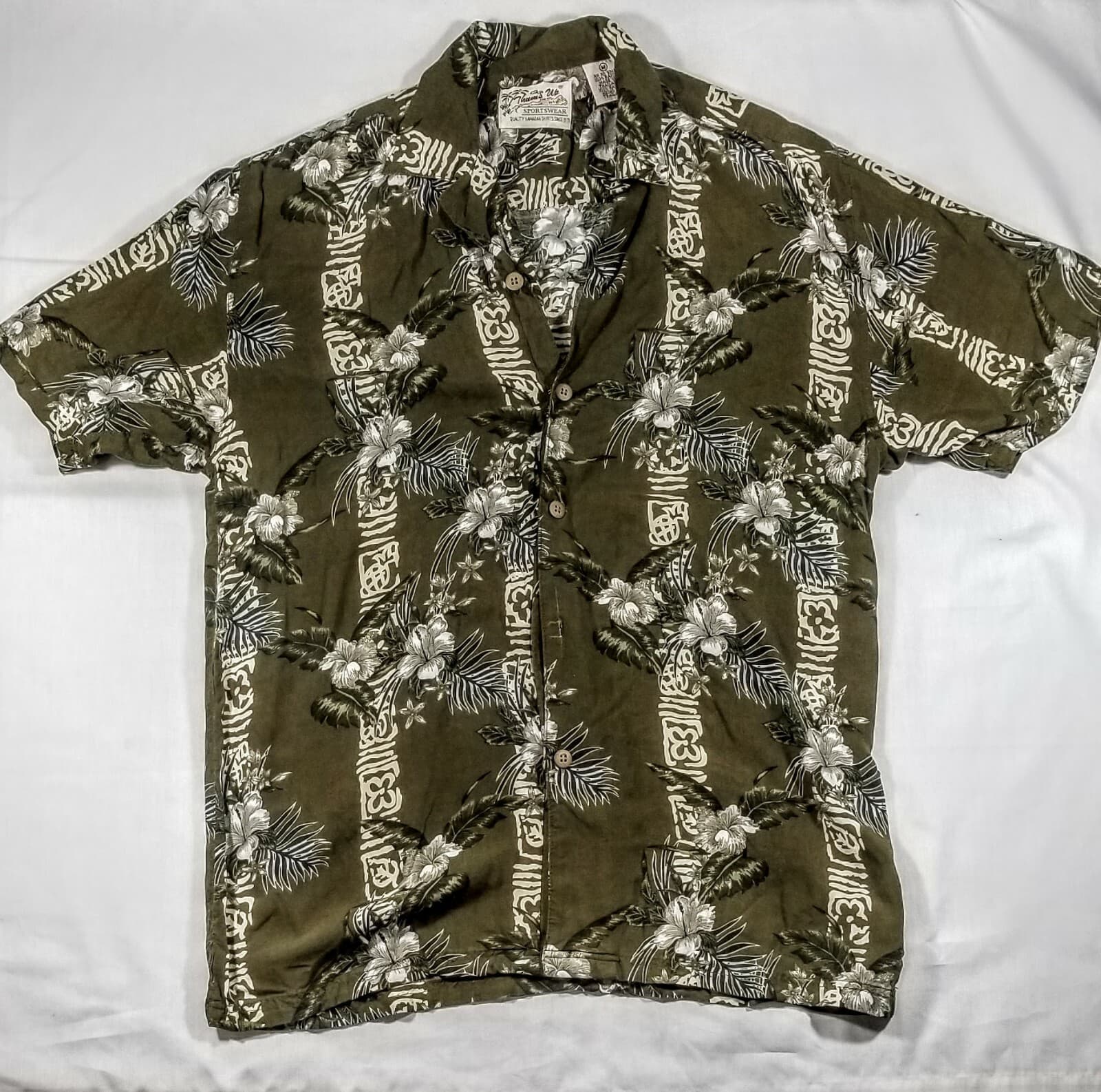 Joe Marlin Dark Floral Rayon Poly Mens Hawaiian Shirt - Thumbnail 3