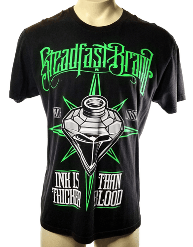 Steadfast Brand Honor Loyalty Ink is Thicker Than Blood Black T-Shirt – XL - Image 1