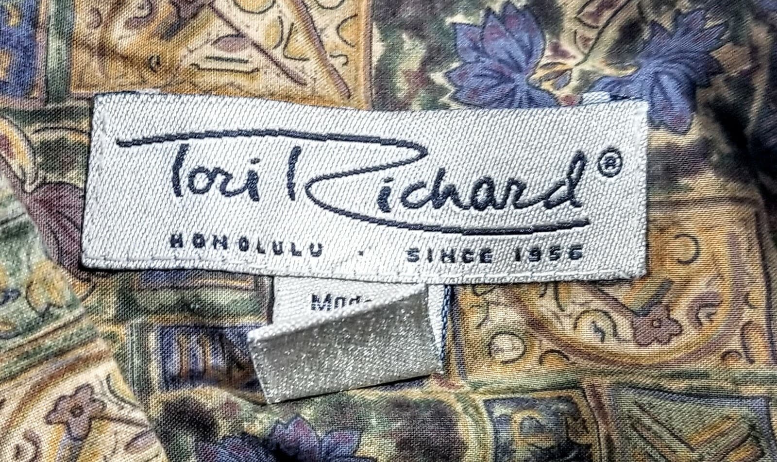 Vintage Tori Richard Cotton Lawn Mens Brown Earth Tones Hawaiian Shirt Large - Thumbnail 3