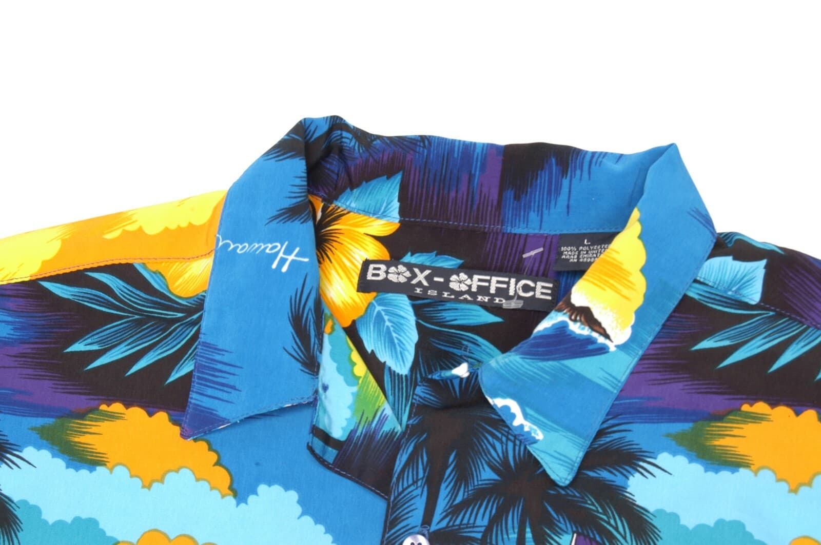 Box Office Island Blue Yellow Hibiscus Sailboard Large Polyester - Thumbnail 2