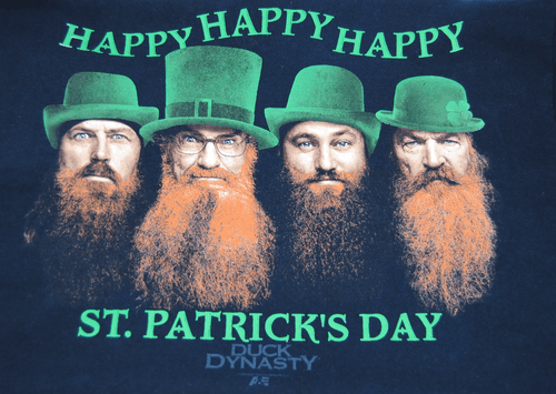 Duck Dynasty Happy Happy Happy St Patricks Day T Shirt Mens Black A&E Large - Image 1
