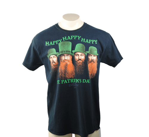 Duck Dynasty Happy Happy Happy St Patricks Day T Shirt Mens Black A&E Large - Thumbnail 2