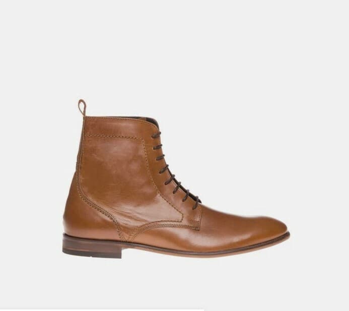 H by Hudson Songsmith Calfskin Mens Lace Ups Brown Leather Ankle Boots NEW - Image 1