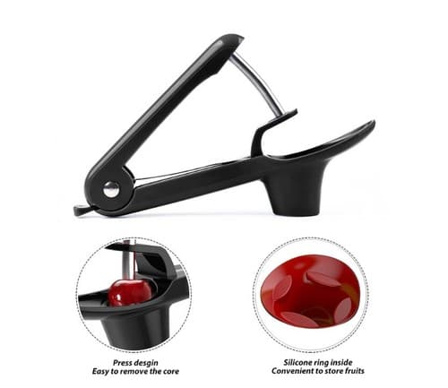 Veleka Cherry/Olive Pitter Tool with Lock Cherry Stoner Pitter Core Remover - Thumbnail 2