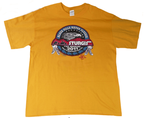 Vintage 2011 Sturgis Rally T-Shirt – Black Hills Motor Classic, Yellow (Size XL) - Image 1