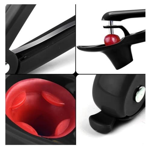 Veleka Cherry/Olive Pitter Tool with Lock Cherry Stoner Pitter Core Remover - Thumbnail 3