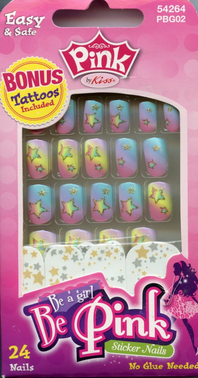 Pink by Kiss-Be Pink Sticker Nails Set 24 Nails (54264) - Image 1