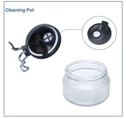 Airbrush Matte Glass Cleaning Pot Kit With Holder - Thumbnail 2