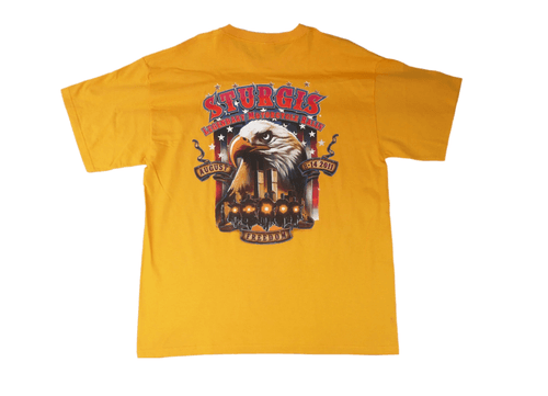 Vintage 2011 Sturgis Rally T-Shirt – Black Hills Motor Classic, Yellow (Size XL) - Thumbnail 2