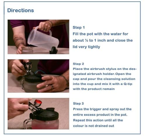 Airbrush Matte Glass Cleaning Pot Kit With Holder - Thumbnail 6