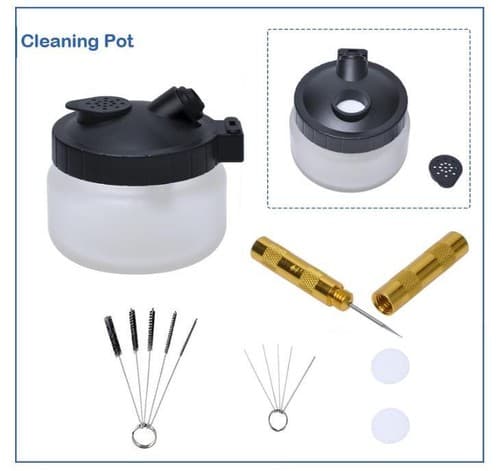 Airbrush Matte Glass Cleaning Pot Kit With Holder - Thumbnail 4
