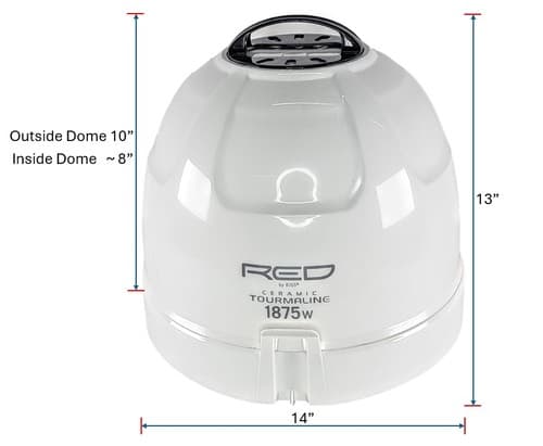 KISS Salon Professional Bonnet Ceramic Portable Hair Dryer, 1875 Watts, White - Thumbnail 2