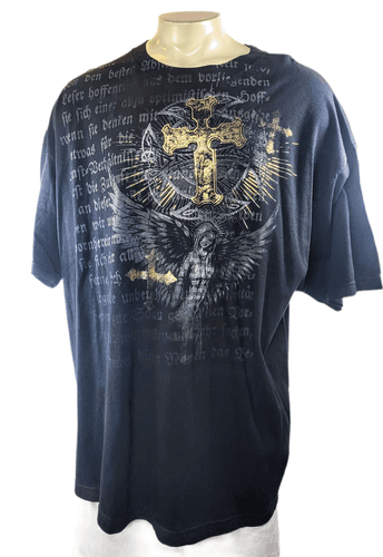 Alstyle Apparel Activewear Graphic T-Shirt Gothic Cross & Angel Design – Size XL - Image 1