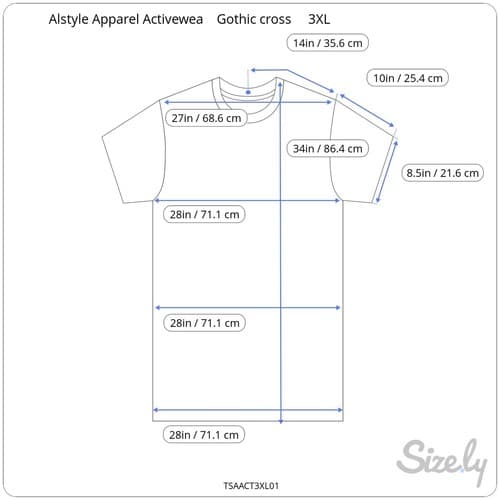 Alstyle Apparel Activewear Graphic T-Shirt Gothic Cross & Angel Design – Size XL - Thumbnail 4