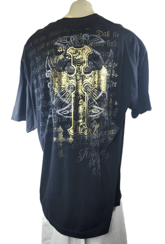 Alstyle Apparel Activewear Graphic T-Shirt Gothic Cross & Angel Design – Size XL - Thumbnail 2