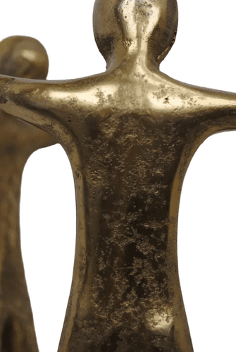 Gold Tone Abstract Unity Sculpture Three Figures Holding Hands - Thumbnail 7