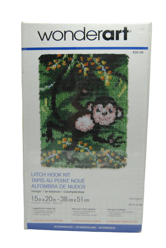 Vintage WonderArt 426146 Wonderart Swingin Latch Hook Kit, 15" X 20" - Thumbnail 2