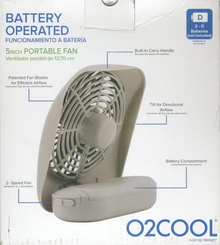 O2COOL 5-Inch Battery Operated Portable Fan - Thumbnail 7