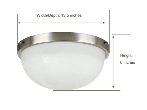 Allen Roth 13.5 inch Brushed Nickel Flush Mount Ceiling Light Pack of 2 NEW - Thumbnail 4