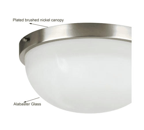 Allen Roth 13.5 inch Brushed Nickel Flush Mount Ceiling Light Pack of 2 NEW - Thumbnail 3