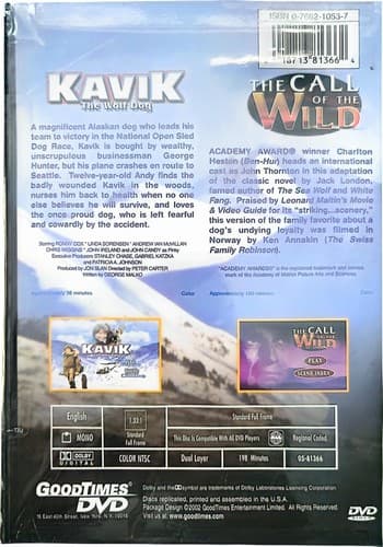 Double Feature - Call of The Wild, The/ Kavik the Wolf Dog (DVD, 2002) NEW - Thumbnail 2