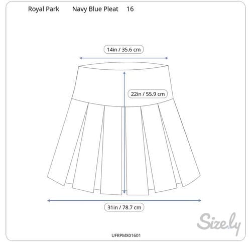 Navy Blue Pleated School Uniform Skirt Side Zip, Button Waist (Size 16) NWT - Thumbnail 5