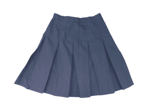Navy Blue Pleated School Uniform Skirt Side Zip, Button Waist (Size 16) NWT - Image 1