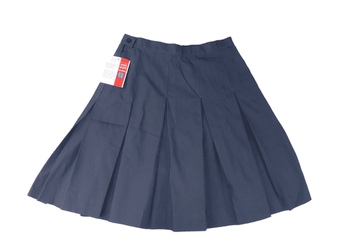 Navy Blue Pleated School Uniform Skirt Side Zip, Button Waist (Size 16) NWT - Thumbnail 2