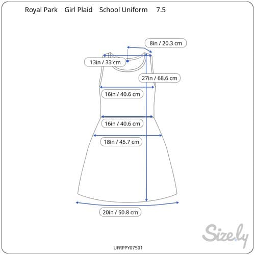 Royal Park Girls Classic Plaid School Uniform Jumper – Gray & Green (Size 7.5) - Thumbnail 4