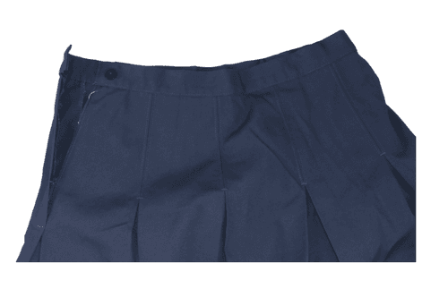 Navy Blue Pleated School Uniform Skirt Side Zip, Button Waist (Size 16) NWT - Thumbnail 3