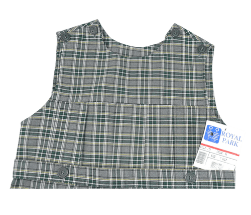 Royal Park Girls Classic Plaid School Uniform Jumper – Gray & Green (Size 7.5) - Thumbnail 3