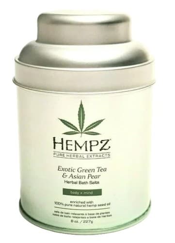 HEMPZ Pure Herbal Extracts Exotic Green Tea & Asian Pear Bath Salt 8oz - Image 1