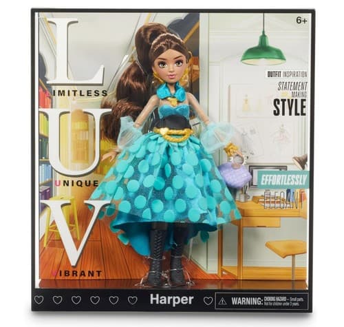 Harper LUV Fashion Doll 10" Vintage Doll with Bendable Arms & Legs, Brown Hair - Image 1