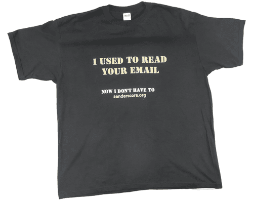 I Used to Read Your Email - Email Security T-Shirt Black by SenderScore - Image 1