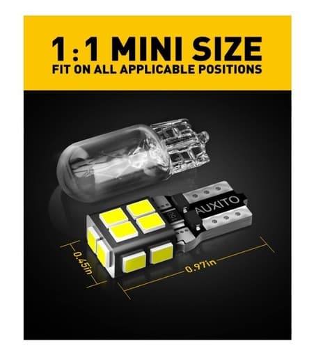 AUXITO 194 LED Bulbs 6000K White 168 2825 (2 packs) - Thumbnail 5