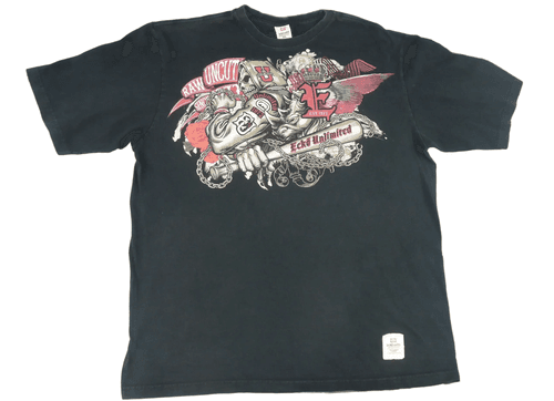 Ecko Unlimited Raw Uncut Skull Graphic T-Shirt Black Mens Streetwear (Size 3XL) - Image 1