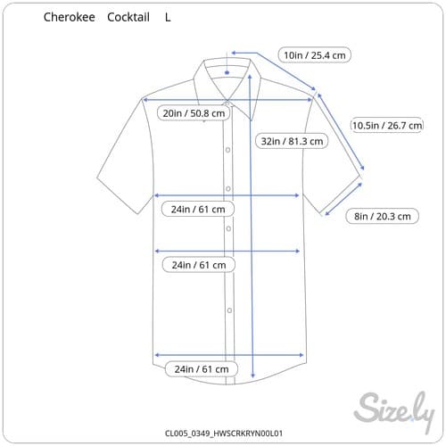 Cherokee Mens Hawaiian Shirt Blue Cocktail Drink Print Tropical Aloha Large - Thumbnail 6