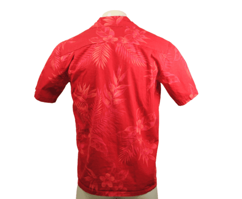 Aloha Republic Hawaiian Shirt Mens Red Floral Button Front Made in Hawaii - Thumbnail 2