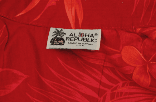 Aloha Republic Hawaiian Shirt Mens Red Floral Button Front Made in Hawaii - Thumbnail 4
