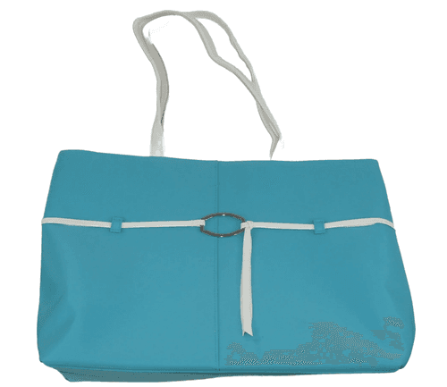 Lancôme Tote Bag Turquoise with White Bow Accent (NWT) - Thumbnail 2