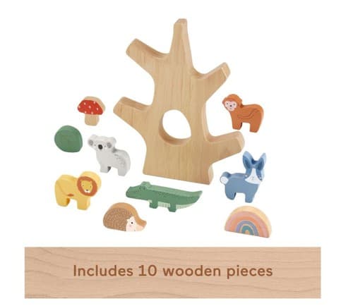 Fisher-Price Wooden Balance Tree Stacking Activity Toy - Thumbnail 2